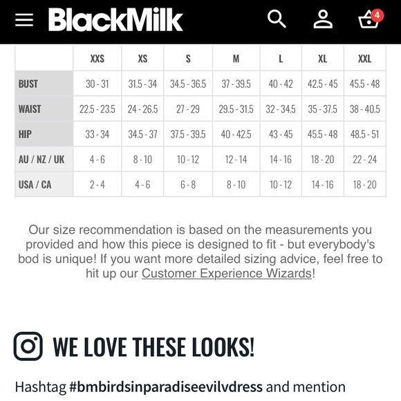 Blackmilk “BIRDS IN PARADISE EVIL V DRESS” Size Medium M NWT - Picture 10 of 14